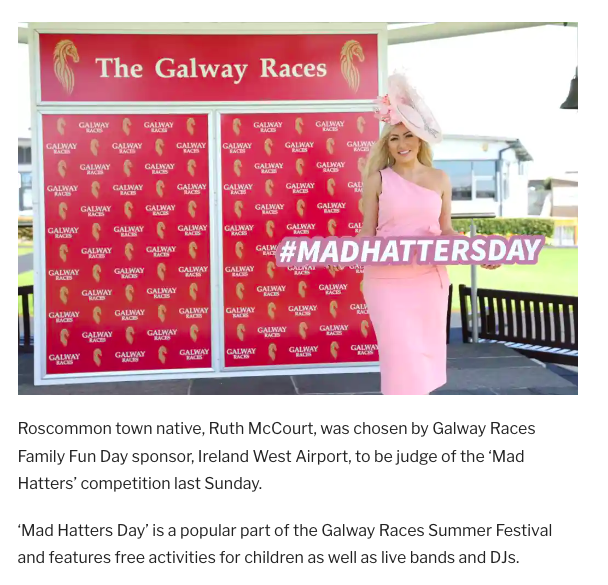 Ruth Mc Court Judges Mad Hatters Galway Races competition