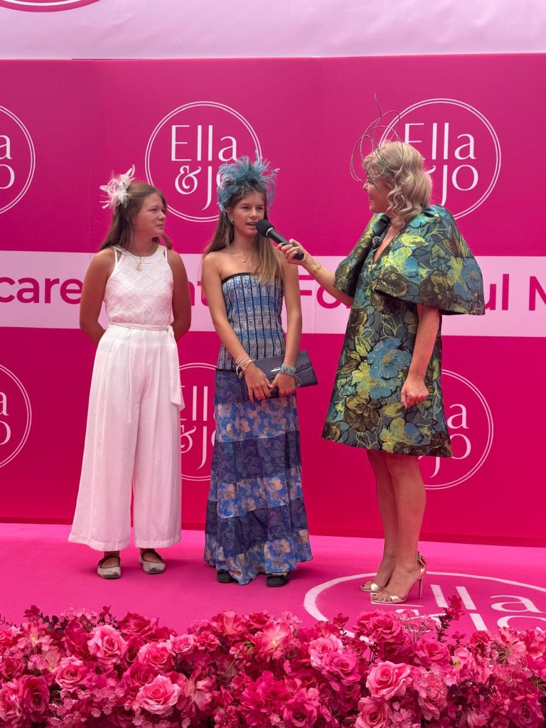 Marietta Doran MC & Host of Galway Races 2026 Interviewing attendees on stage